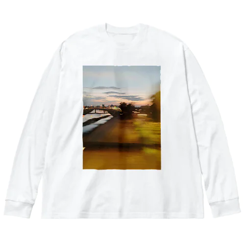 夕暮れの風景 ビッグシルエットロングスリーブTシャツ