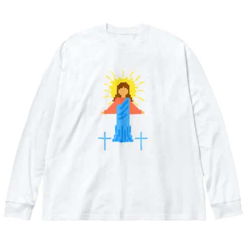 キリスト　ドット絵 Big Long Sleeve T-Shirt