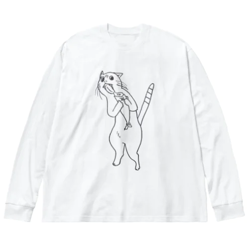 我が魚を食らうニャトゥルヌス ビッグシルエットロングスリーブTシャツ