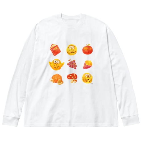 ふくろうと秋 Big Long Sleeve T-Shirt