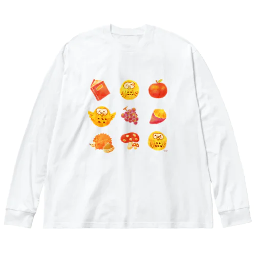 ふくろうと秋 Big Long Sleeve T-Shirt