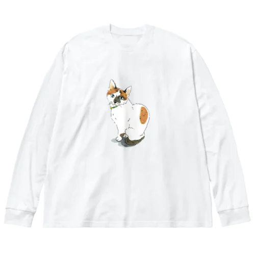 三毛猫　ねこ ビッグシルエットロングスリーブTシャツ