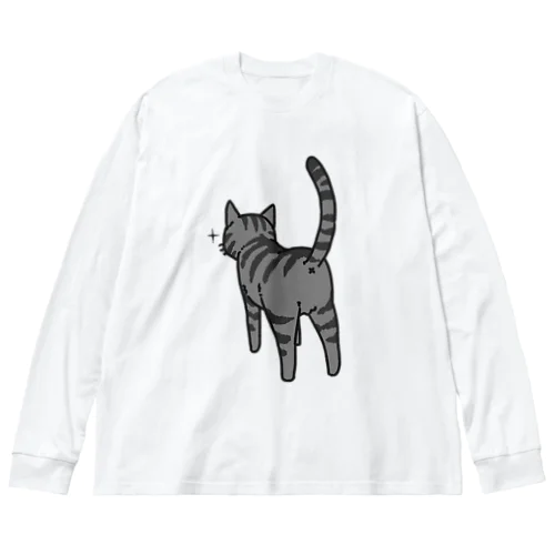 ねこけつ（サバトラ） ビッグシルエットロングスリーブTシャツ