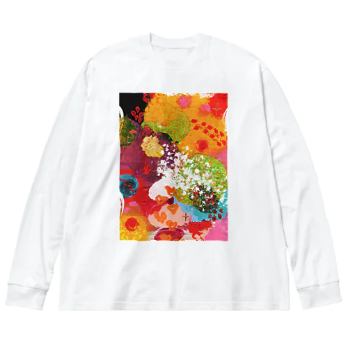 お花畑（近視） ビッグシルエットロングスリーブTシャツ