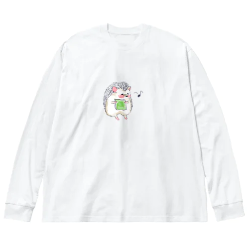 オリジナル　ハリネズミのソフィー、本屋で大好きな本をゲットする。 ビッグシルエットロングスリーブTシャツ