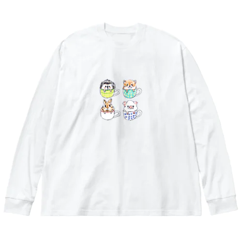 オリジナル　ハリネズミのソフィー、カップにハマってこっちを見ている。 Big Long Sleeve T-Shirt