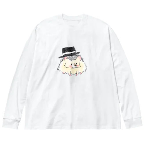 オリジナル　ハリネズミのソフィー、ハットをかぶる。 ビッグシルエットロングスリーブTシャツ