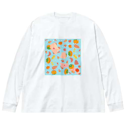 letter persimmon (blue) ビッグシルエットロングスリーブTシャツ