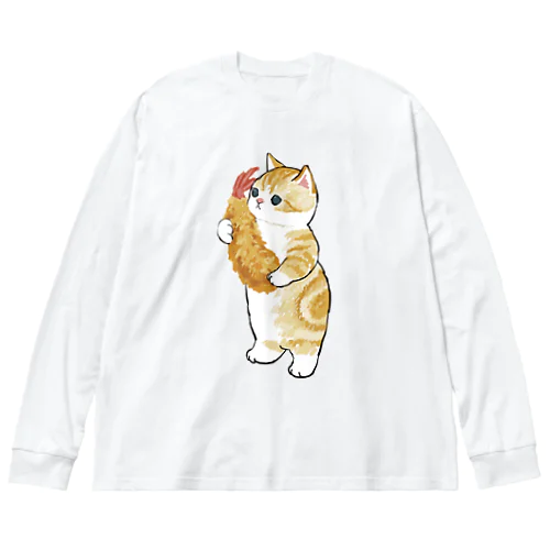 えびふらいに恋するにゃん Big Long Sleeve T-Shirt