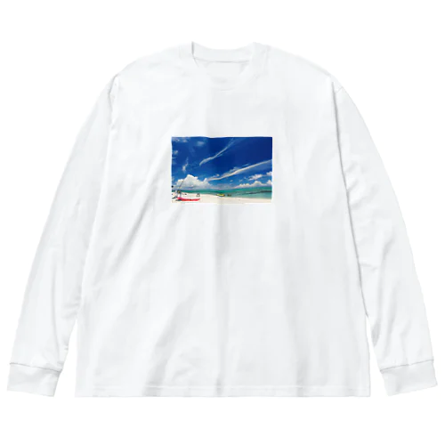 白い砂浜とビーチ Big Long Sleeve T-Shirt