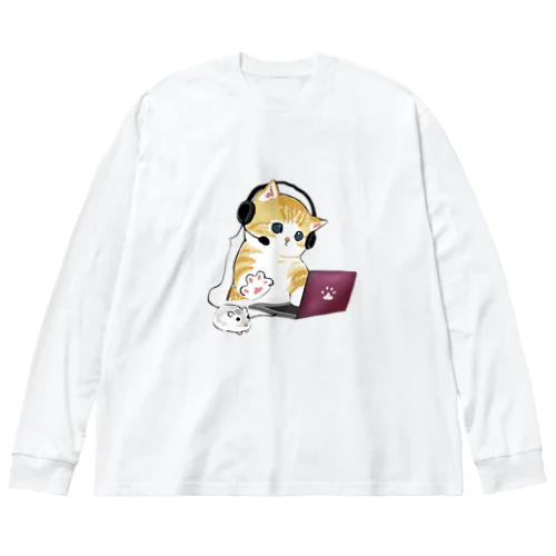 在宅勤務のプロ、その名は猫。 Big Long Sleeve T-Shirt