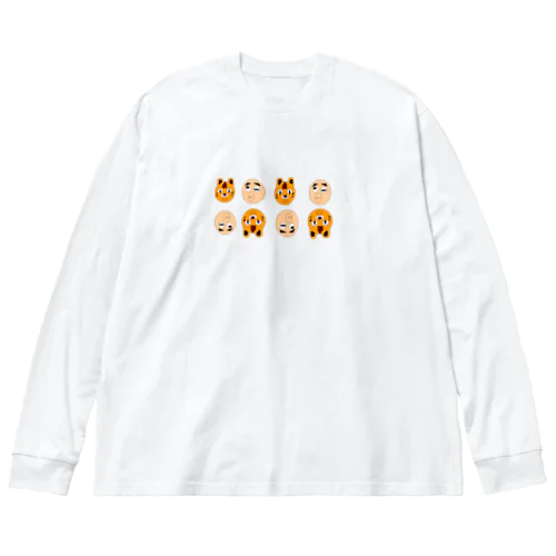 虎とひょっとこスタンプ Big Long Sleeve T-Shirt