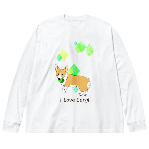 コーギーが好き(フォーン) Big Long Sleeve T-Shirt