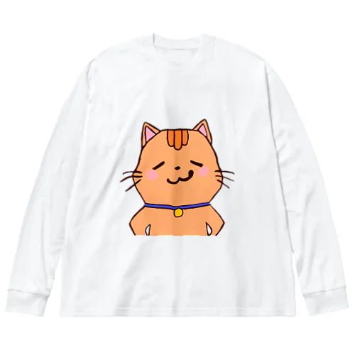 ゆる猫・したり顔 ビッグシルエットロングスリーブTシャツ