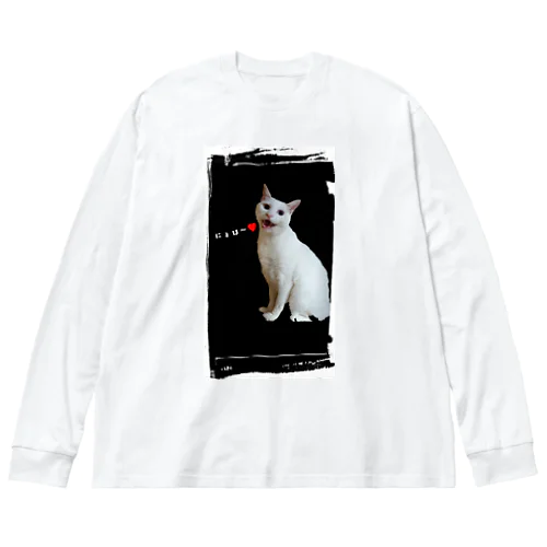 猫、風時(ふじ) ビッグシルエットロングスリーブTシャツ