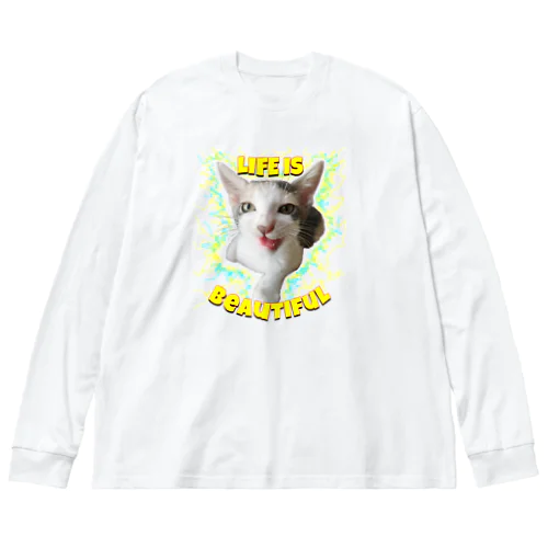 チャリティー【chipi（シピ）ちゃん】ナチュラル Big Long Sleeve T-Shirt