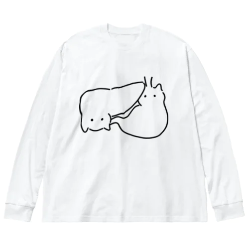 肝臓胃猫 ビッグシルエットロングスリーブTシャツ