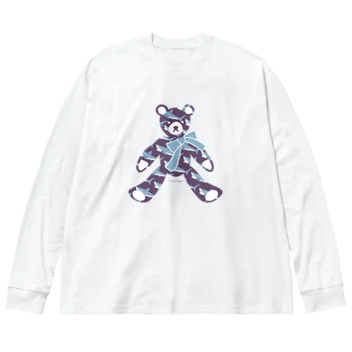 サメ好きのためのテディベア| Water Purple Big Long Sleeve T-Shirt