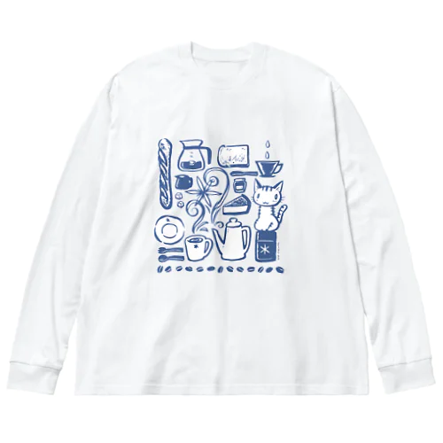 パンとコーヒーと…。 ビッグシルエットロングスリーブTシャツ