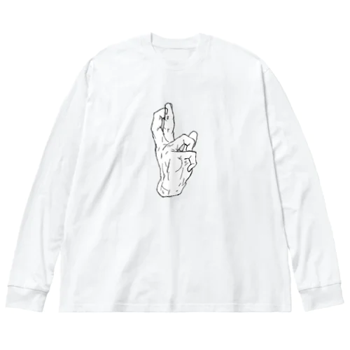 手描きの手 ビッグシルエットロングスリーブTシャツ