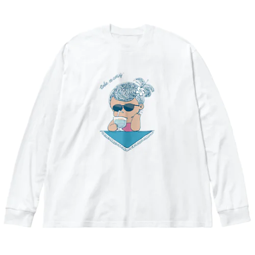 MINI BANANA サングラスの女の子 Big Long Sleeve T-Shirt