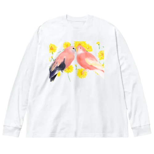 アキクサインコとタンポポ Big Long Sleeve T-Shirt