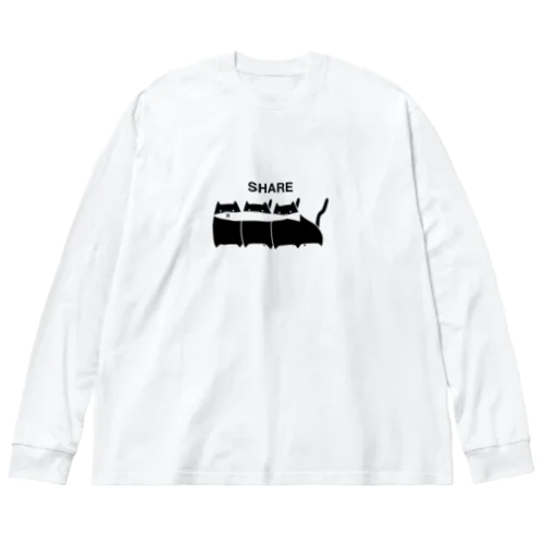 シェアぬこ黒 Big Long Sleeve T-Shirt