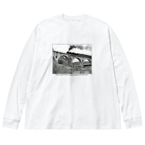 宮森川橋梁を渡る 蒸気機関車 C58239 Big Long Sleeve T-Shirt