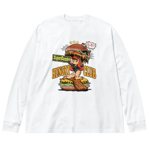 "HUNGRY CLUB" ビッグシルエットロングスリーブTシャツ