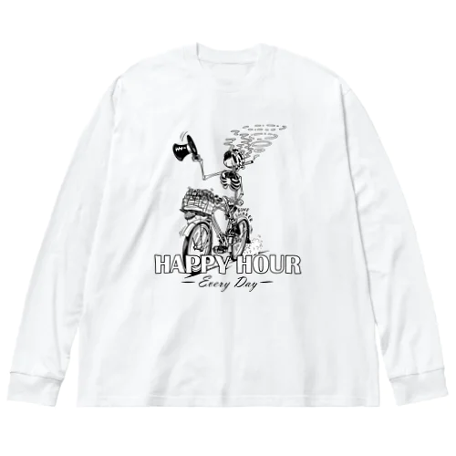 "HAPPY HOUR"(B&W) #1 Big Long Sleeve T-Shirt