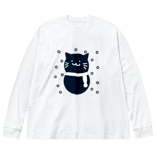 ブルーブラック猫ゆきだるま Big Long Sleeve T-Shirt