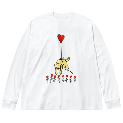 浮かぶイエローラブラドール Big Long Sleeve T-Shirt