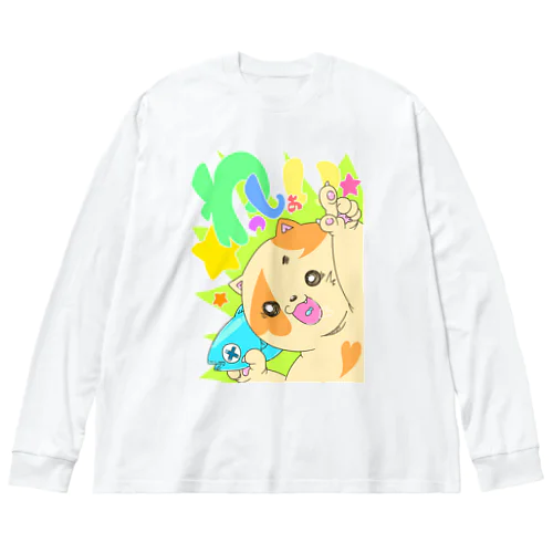 わっしょいにゃんこ ビッグシルエットロングスリーブTシャツ