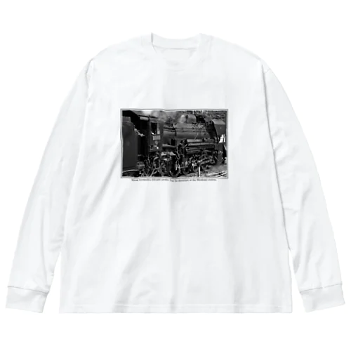 上越線 水上駅でスタンバイするSL D51498 (モノクロフォト) Big Long Sleeve T-Shirt