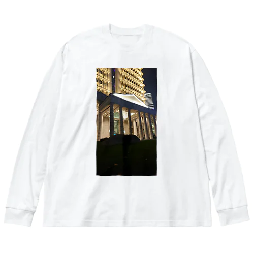 上海のギリシア建築(夜景編) ビッグシルエットロングスリーブTシャツ