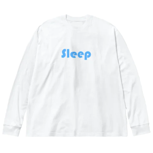 sleep ロゴ 水色 ビッグシルエットロングスリーブTシャツ