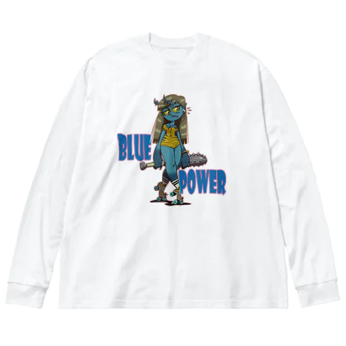 “BLUE POWER” ビッグシルエットロングスリーブTシャツ