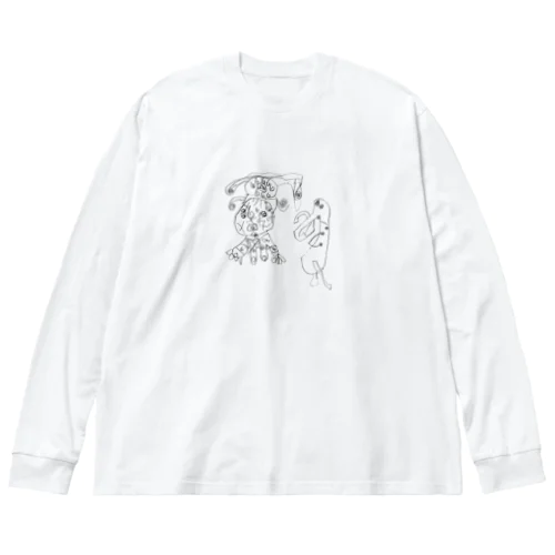 ロボB & とりロボ なかよし Big Long Sleeve T-Shirt