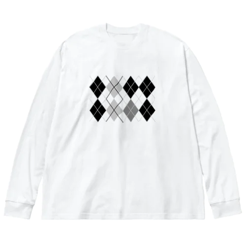 菱形デザイン Big Long Sleeve T-Shirt