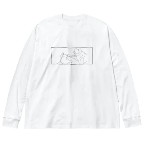 喧嘩猫　happylife ビッグシルエットロングスリーブTシャツ