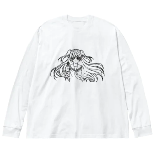 女子高生とリボルバー ビッグシルエットロングスリーブTシャツ