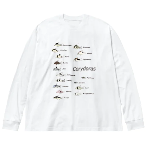 コリドラス大集合パート3 -Corydoras- ビッグシルエットロングスリーブTシャツ