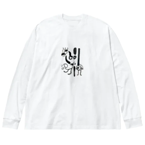 顔歩き Big Long Sleeve T-Shirt