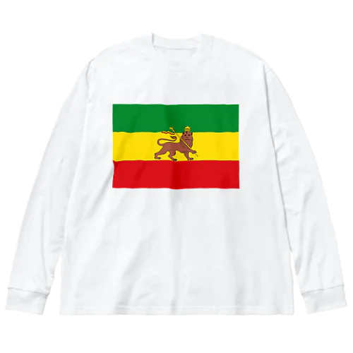RASTAFARI LION FLAG-エチオピア帝国の国旗- Tシャツ ビッグシルエットロングスリーブTシャツ