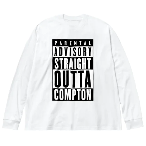 PARENTAL ADVISORY STRAIGHT OUTTA COMPTON-ペアレンタル・アドバイザリー・ストレイト・アウタ・コンプトン- ボックスロゴ Big Long Sleeve T-Shirt