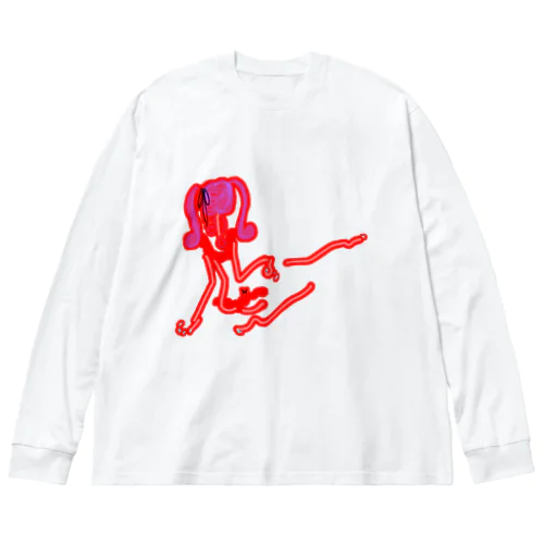 ラブリーちゃん　red ビッグシルエットロングスリーブTシャツ