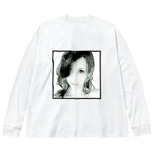 【にゃん】(モノクロ) Big Long Sleeve T-Shirt