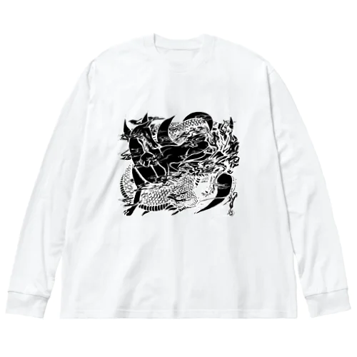 九尾と龍　黒 Big Long Sleeve T-Shirt