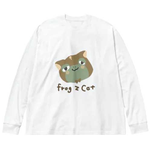 かえるねこ ビッグシルエットロングスリーブTシャツ