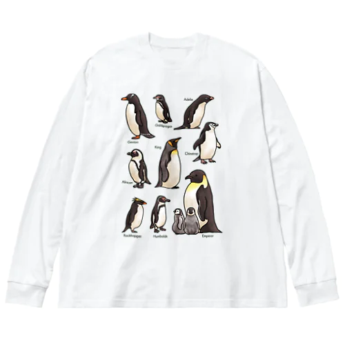 ペンギンだらけ ビッグシルエットロングスリーブTシャツ